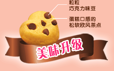 粒粒巧克力味豆,蛋糕口感的松软欧风茶点。